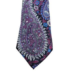 Stafford Mens 100% Silk Neck Tie Multicolor Paisley